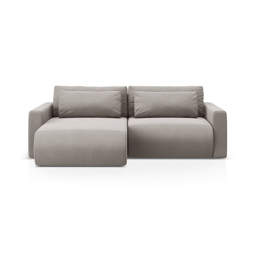 Belfast 3-Sitzer Ecksofa mit Schlaffunktion, ausklappbar, aus Samt in Warmes Grau (Magic Velvet 2270), 240x149 cm von Cosmopolitan Design – Bild 1