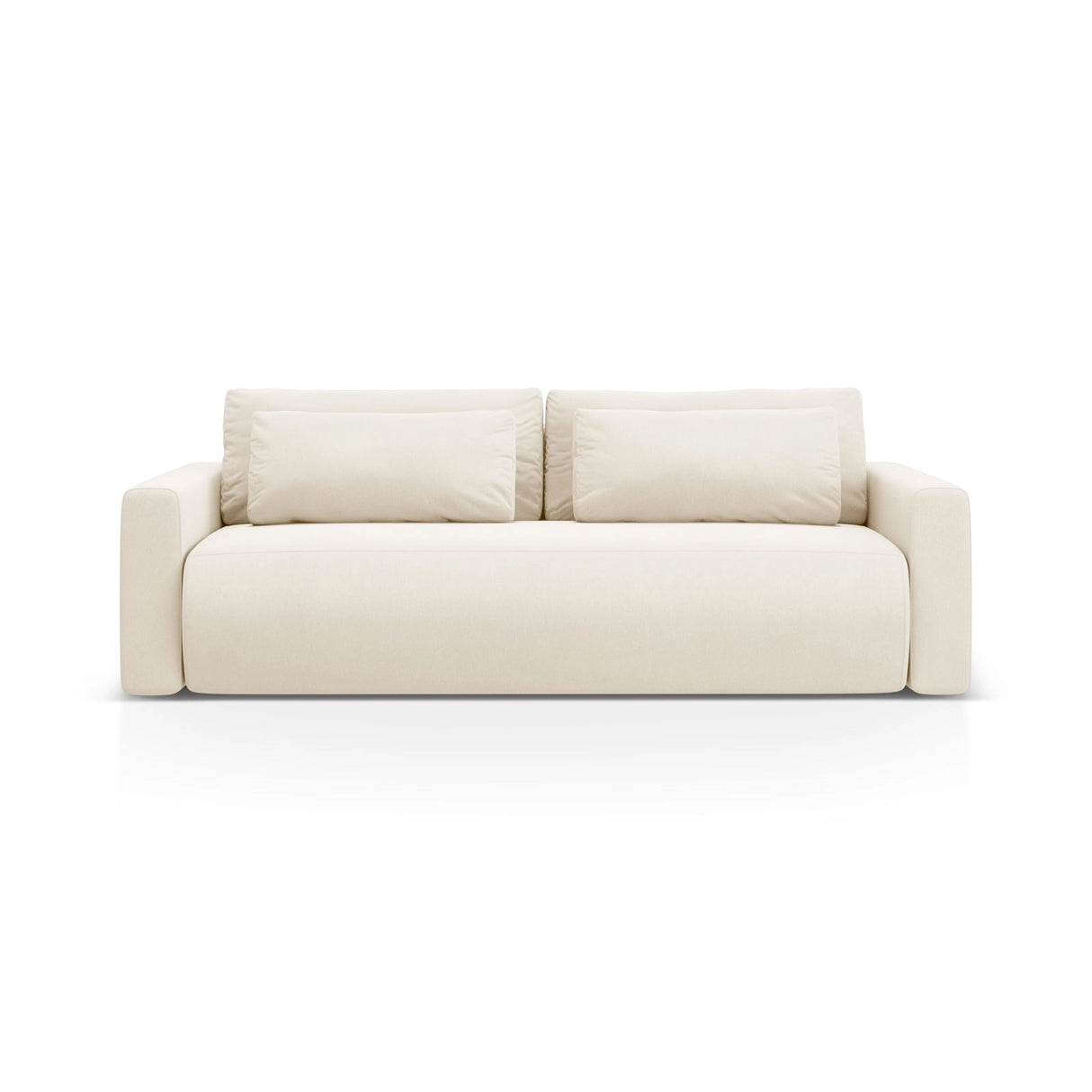 Belfast 3-Sitzer Sofa mit Schlaffunktion und Stauraum, aus Samt in Elfenbein (Magic Velvet 2256), 238x105x84 cm von Cosmopolitan Design – Bild 1