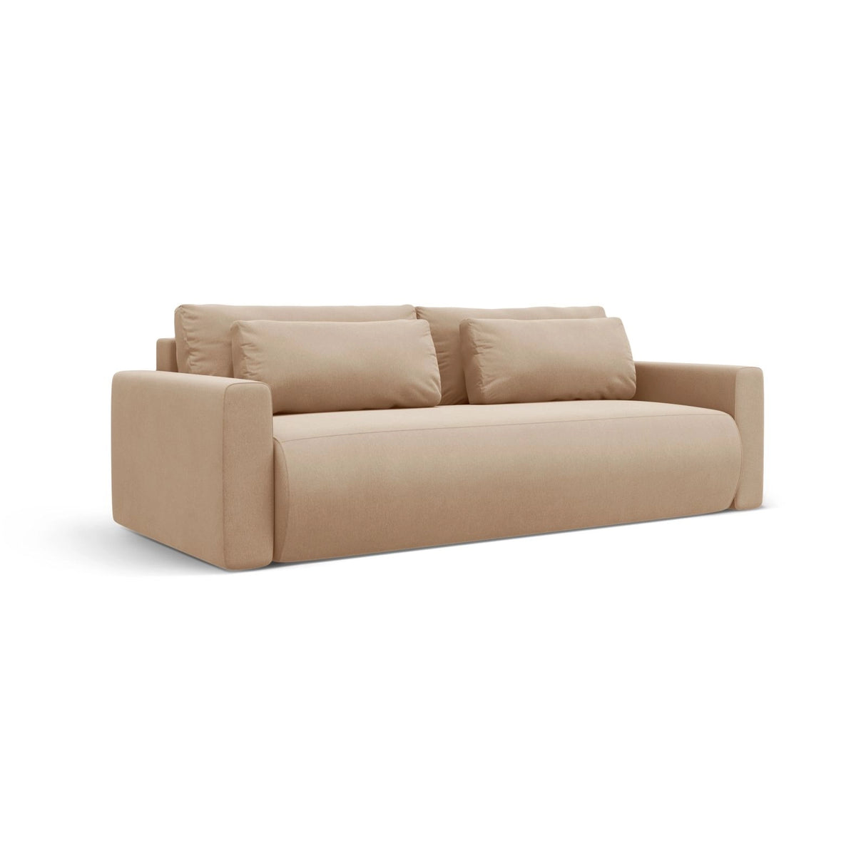 Belfast 3-Sitzer Sofa mit Schlaffunktion und Stauraum, aus Samt in Mandelbeige (Magic Velvet 2282), 238x105x84 cm von Cosmopolitan Design – Bild 4