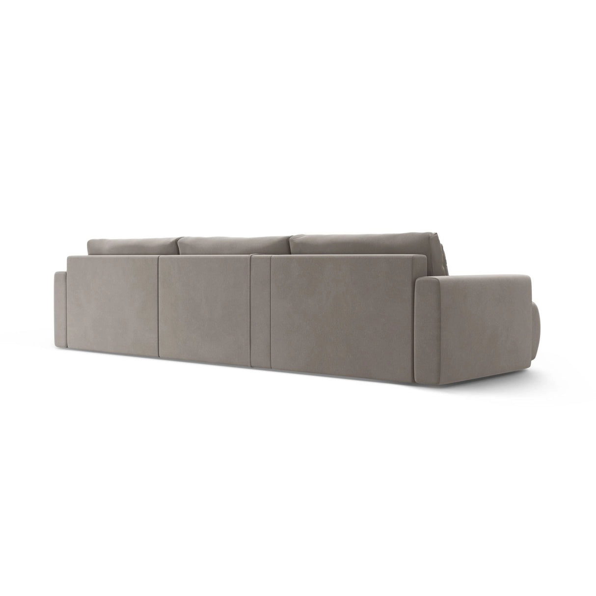 Belfast 4-Sitzer Panoramasofa mit Schlaffunktion, ausklappbar, aus Samt in Warmes Grau (Magic Velvet 2270), 340x149 cm von Cosmopolitan Design – Bild 8