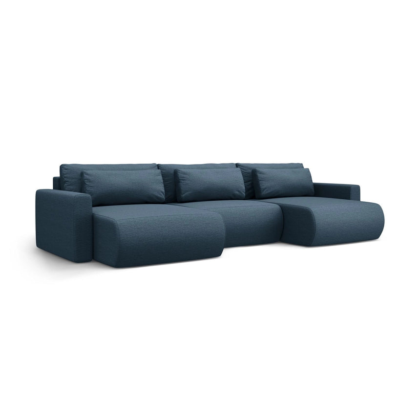 Belfast 4-Sitzer Panoramasofa mit Schlaffunktion, ausklappbar, aus Strukturierter Stoff in Blau (Heritage Ocean), 340x149 cm von Cosmopolitan Design – Bild 3
