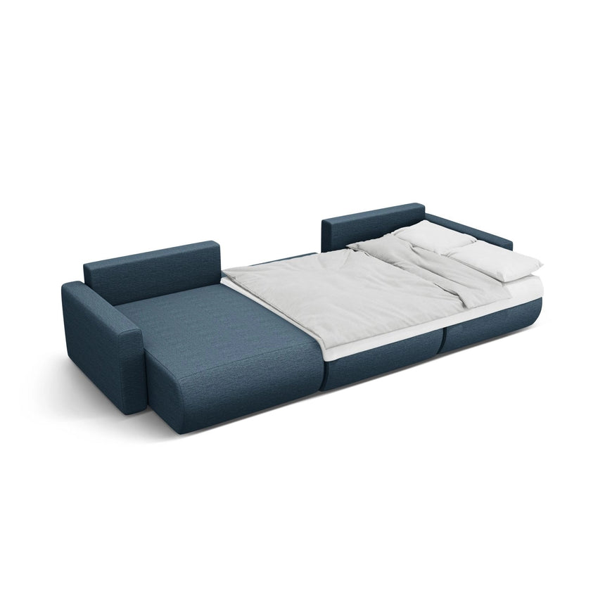 Belfast 4-Sitzer Panoramasofa mit Schlaffunktion, ausklappbar, aus Strukturierter Stoff in Blau (Heritage Ocean), 340x149 cm von Cosmopolitan Design – Bild 6