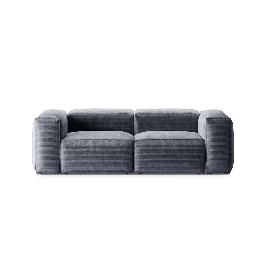 Bergamo 2-Sitzer Sofa aus Cord in Gedämpftes Blau (Perla 45), 224x108x70 cm von Cosmopolitan Design – Bild 1