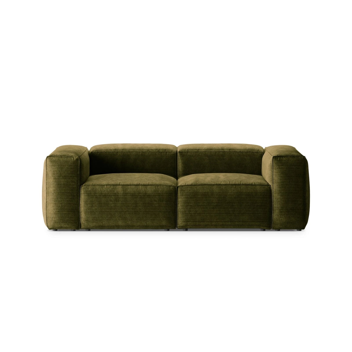 Bergamo 2-Sitzer Sofa aus Cord in Grün (Perla 60), 224x108x70 cm von Cosmopolitan Design – Bild 1