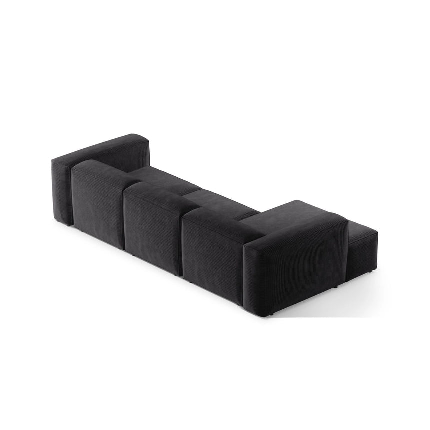 Bergamo 3-Sitzer Ecksofa, Linke Seite, aus Cord in Grau (Perla 35), 304x152x70 cm von Cosmopolitan Design – Bild 5