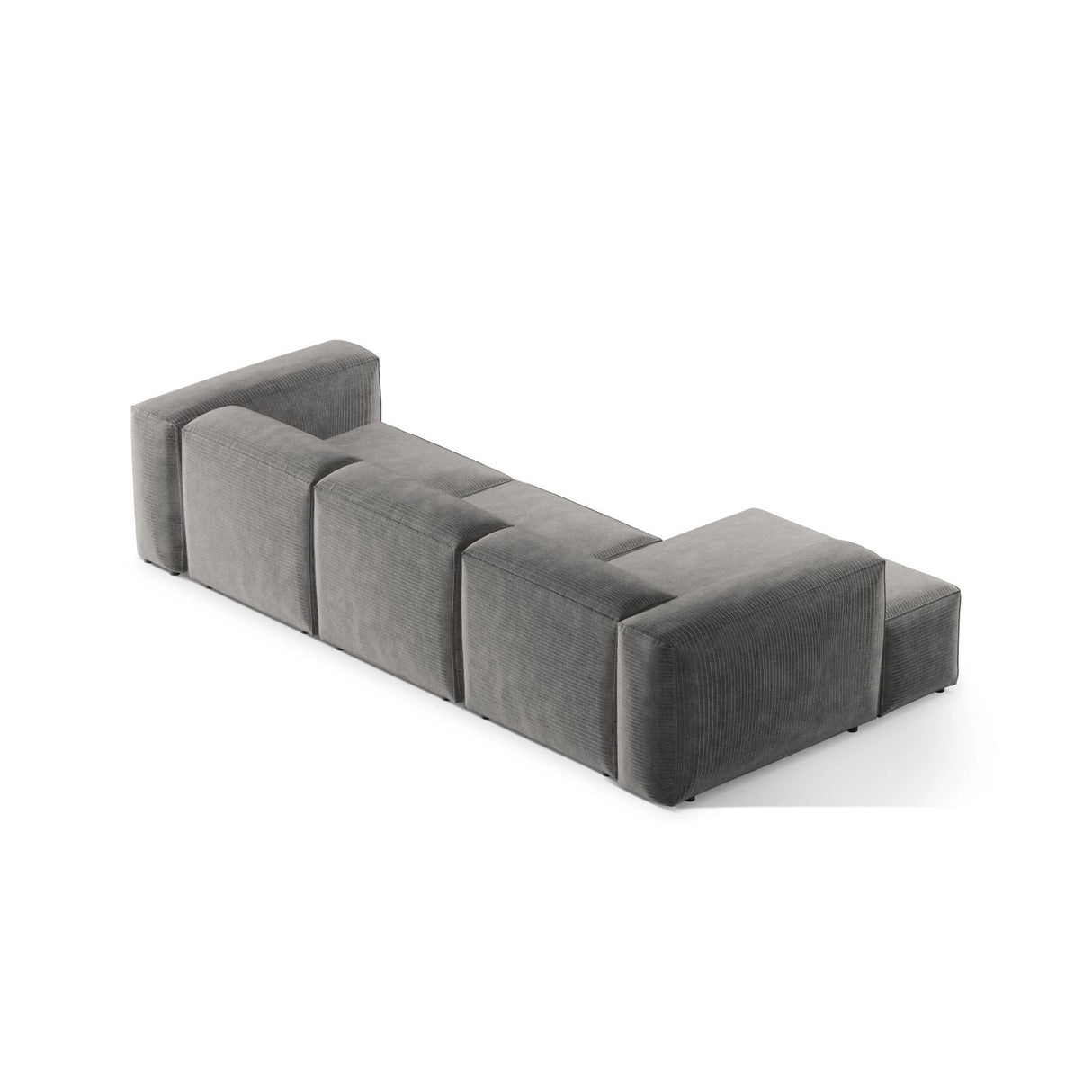 Bergamo 3-Sitzer Ecksofa, Linke Seite, aus Cord in Hellgrau (Perla 30), 304x152x70 cm von Cosmopolitan Design – Bild 5