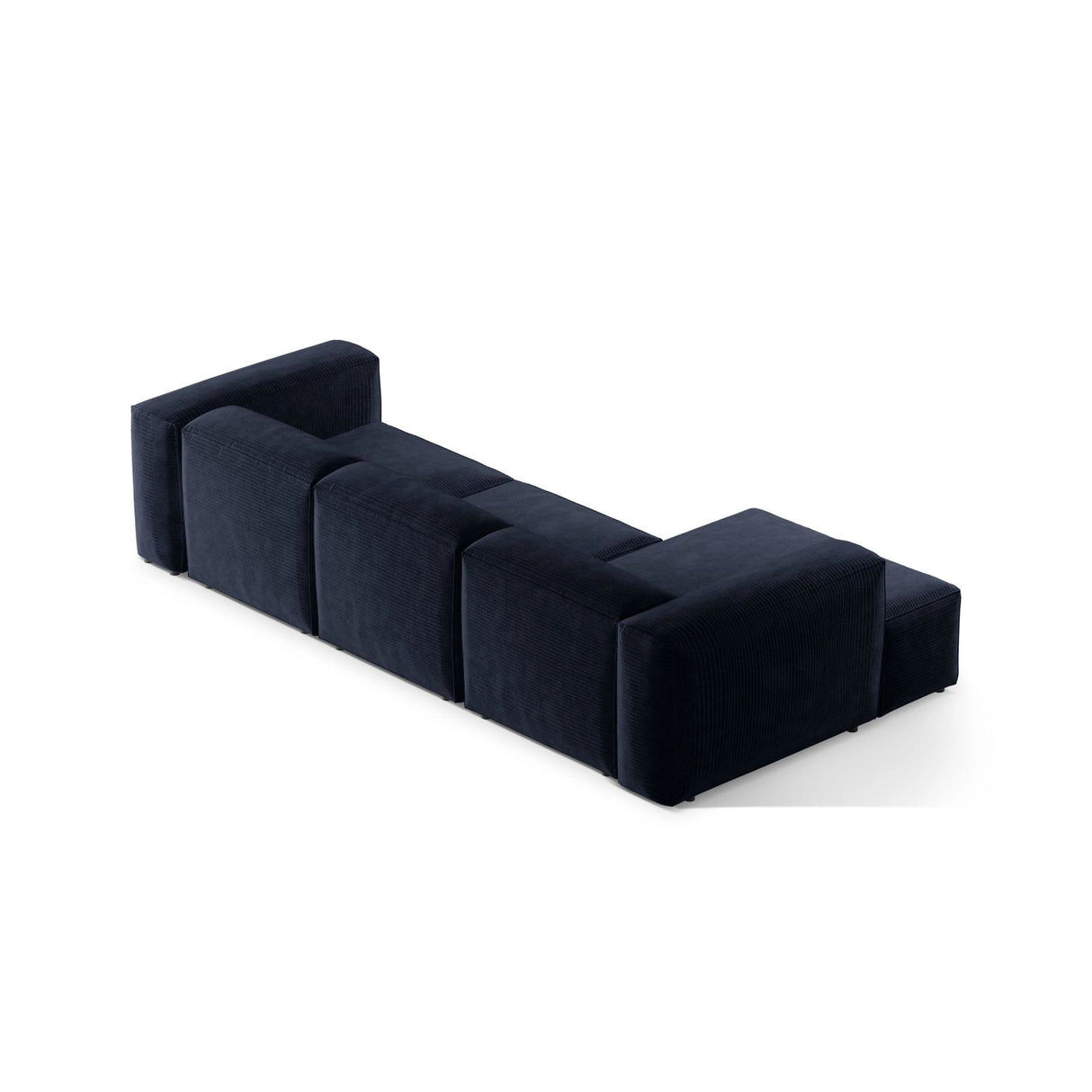 Bergamo 3-Sitzer Ecksofa, Linke Seite, aus Cord in Marineblau (Perla 40), 304x152x70 cm von Cosmopolitan Design – Bild 5