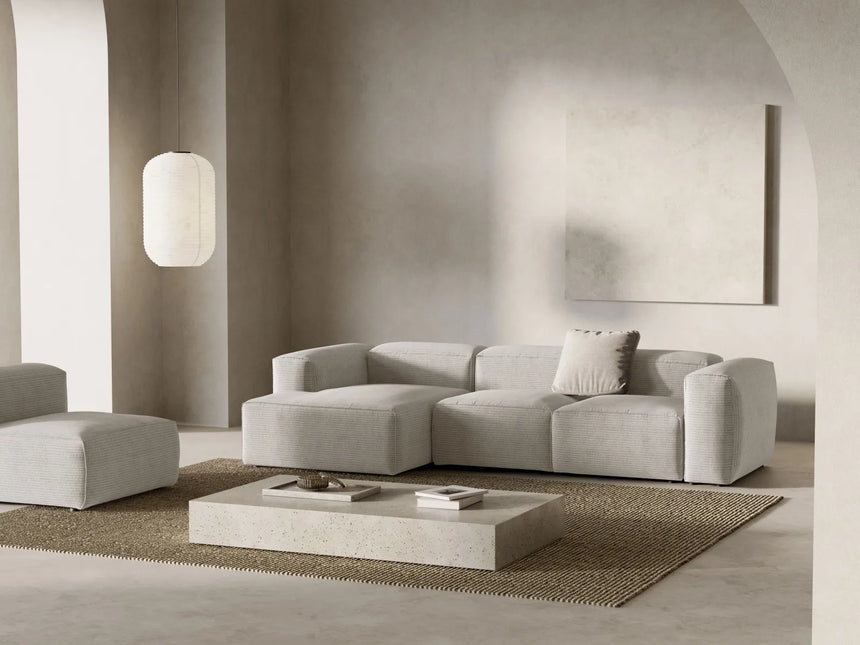 Bergamo 3-Sitzer Ecksofa, Linke Seite, aus Cord oder Strukturstoff, 304x152x70 cm von Cosmopolitan Design – Bild 2
