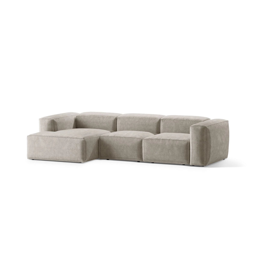 Bergamo 3-Sitzer Ecksofa, Linke Seite, aus Cord oder Strukturstoff, 304x152x70 cm von Cosmopolitan Design – Bild 4