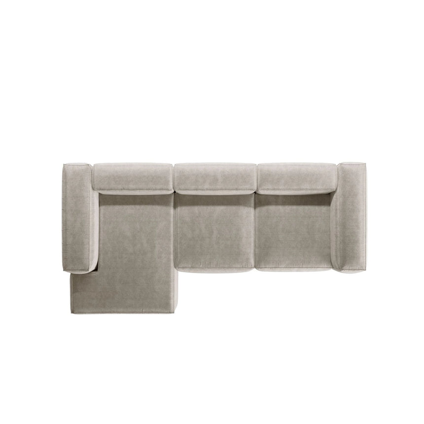 Bergamo 3-Sitzer Ecksofa, Linke Seite, aus Cord oder Strukturstoff, 304x152x70 cm von Cosmopolitan Design – Bild 6