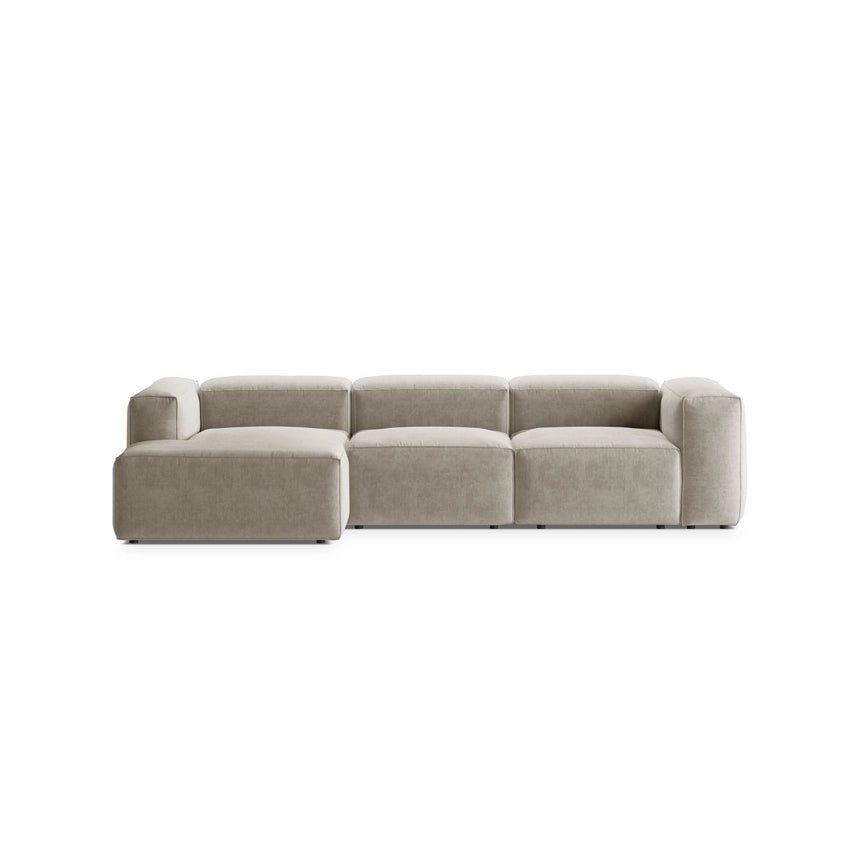 Bergamo 3-Sitzer Ecksofa, Linke Seite, aus Strukturierter Stoff in Beige (Liberty 2), 304x152x70 cm von Cosmopolitan Design – Bild 1