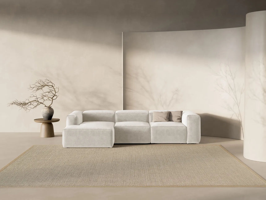 Bergamo 3-Sitzer Ecksofa, Linke Seite, aus Strukturierter Stoff in Beige (Liberty 2), 304x152x70 cm von Cosmopolitan Design – Bild 2