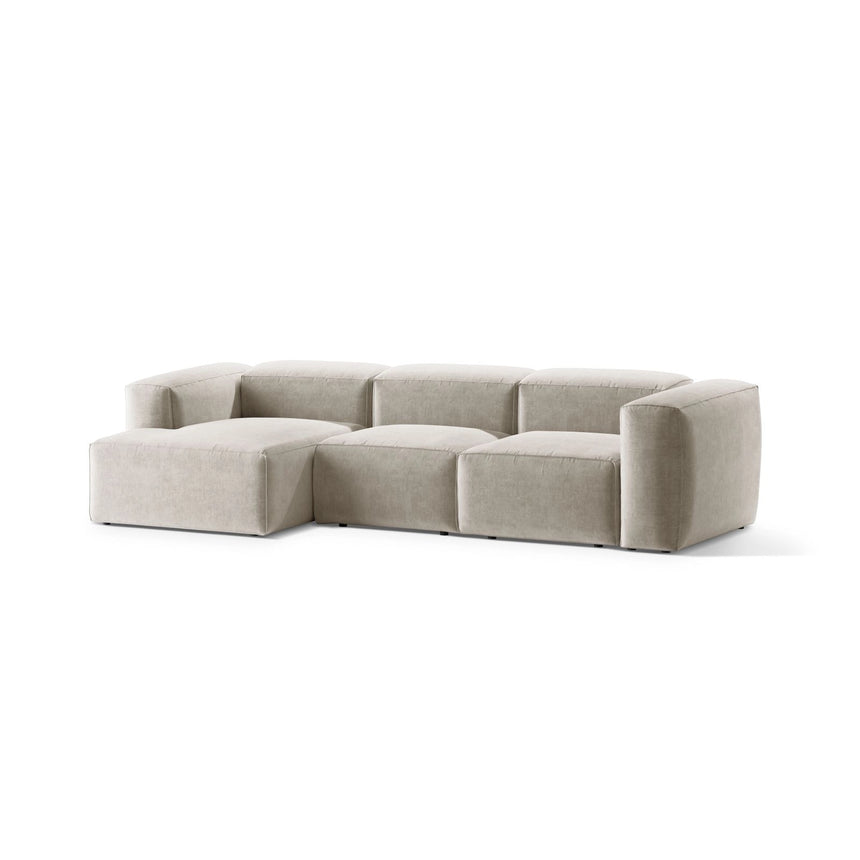 Bergamo 3-Sitzer Ecksofa, Linke Seite, aus Strukturierter Stoff in Beige (Liberty 2), 304x152x70 cm von Cosmopolitan Design – Bild 4