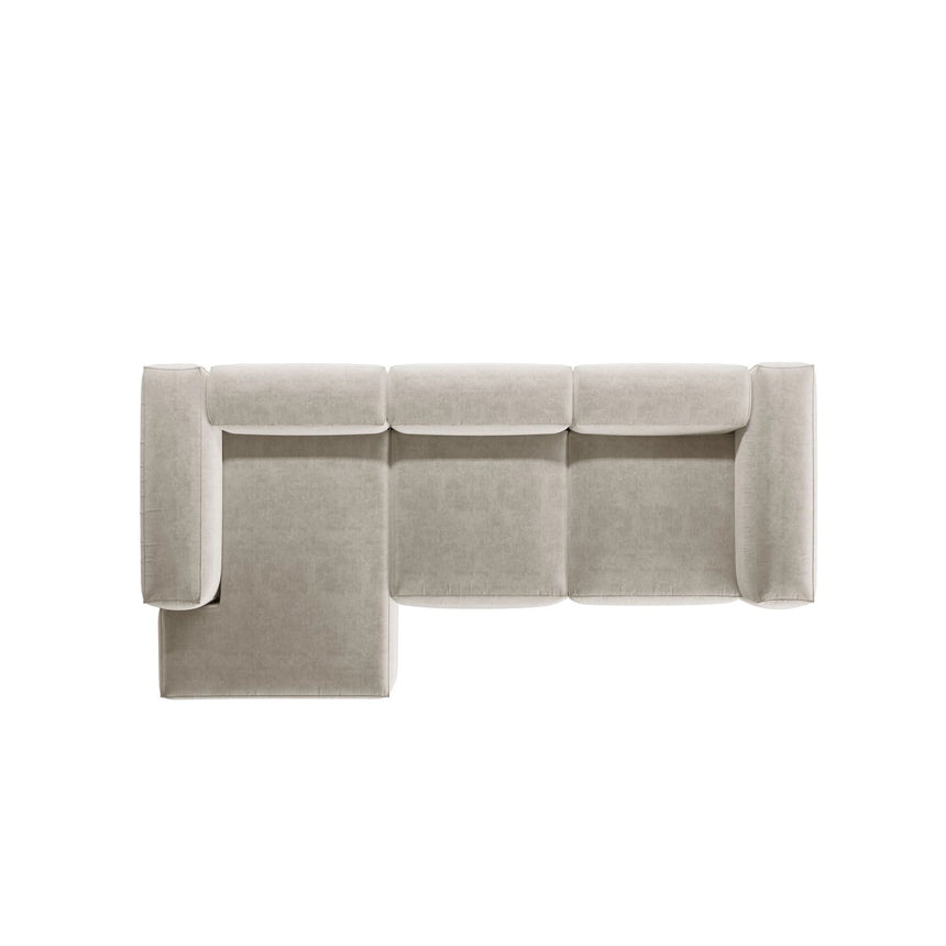Bergamo 3-Sitzer Ecksofa, Linke Seite, aus Strukturierter Stoff in Beige (Liberty 2), 304x152x70 cm von Cosmopolitan Design – Bild 6