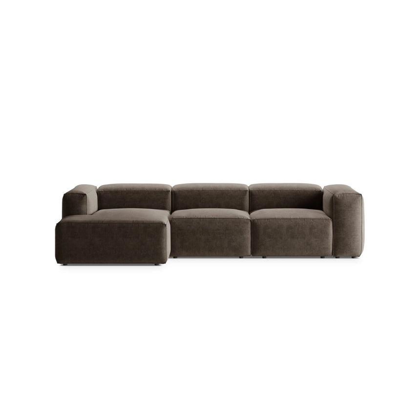 Bergamo 3-Sitzer Ecksofa, Linke Seite, aus Strukturierter Stoff in Cappuccino (Liberty 5), 304x152x70 cm von Cosmopolitan Design – Bild 1