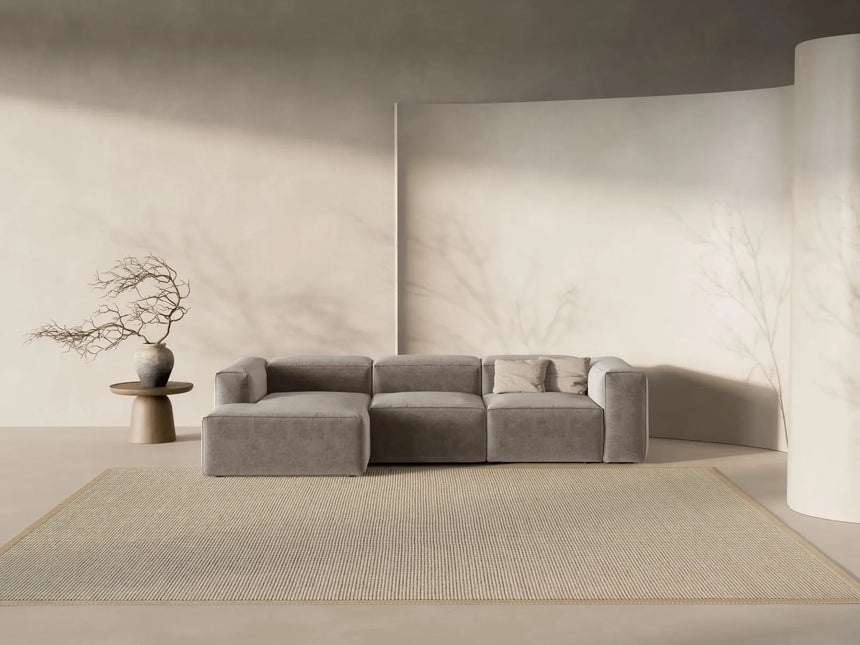 Bergamo 3-Sitzer Ecksofa, Linke Seite, aus Strukturierter Stoff in Cappuccino (Liberty 5), 304x152x70 cm von Cosmopolitan Design – Bild 2