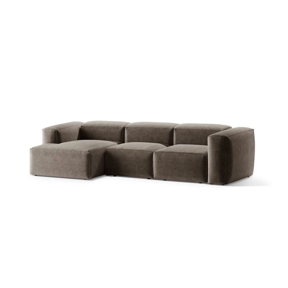 Bergamo 3-Sitzer Ecksofa, Linke Seite, aus Strukturierter Stoff in Cappuccino (Liberty 5), 304x152x70 cm von Cosmopolitan Design – Bild 4