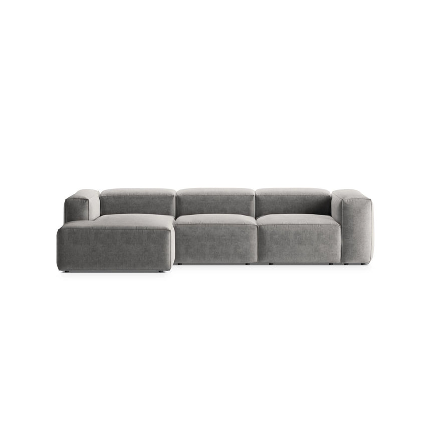 Bergamo 3-Sitzer Ecksofa, Linke Seite, aus Strukturierter Stoff in Hellgrau (Liberty 18), 304x152x70 cm von Cosmopolitan Design – Bild 1