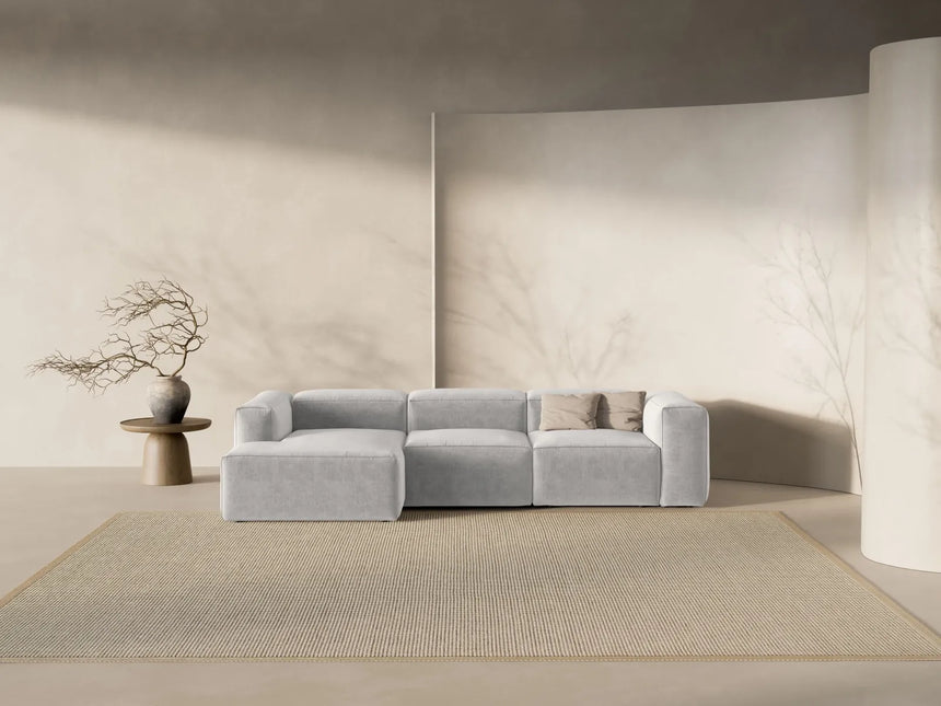 Bergamo 3-Sitzer Ecksofa, Linke Seite, aus Strukturierter Stoff in Hellgrau (Liberty 18), 304x152x70 cm von Cosmopolitan Design – Bild 2