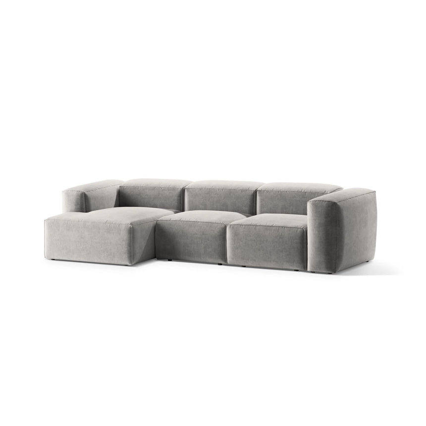 Bergamo 3-Sitzer Ecksofa, Linke Seite, aus Strukturierter Stoff in Hellgrau (Liberty 18), 304x152x70 cm von Cosmopolitan Design – Bild 4