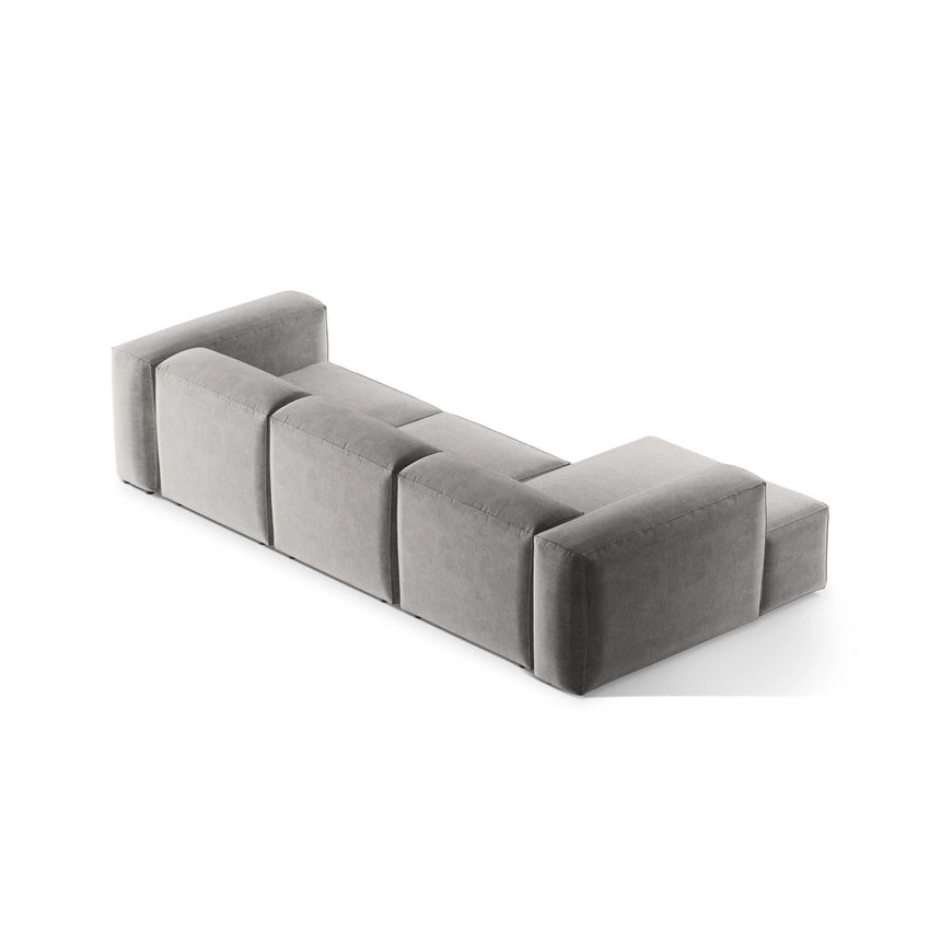 Bergamo 3-Sitzer Ecksofa, Linke Seite, aus Strukturierter Stoff in Hellgrau (Liberty 18), 304x152x70 cm von Cosmopolitan Design – Bild 5