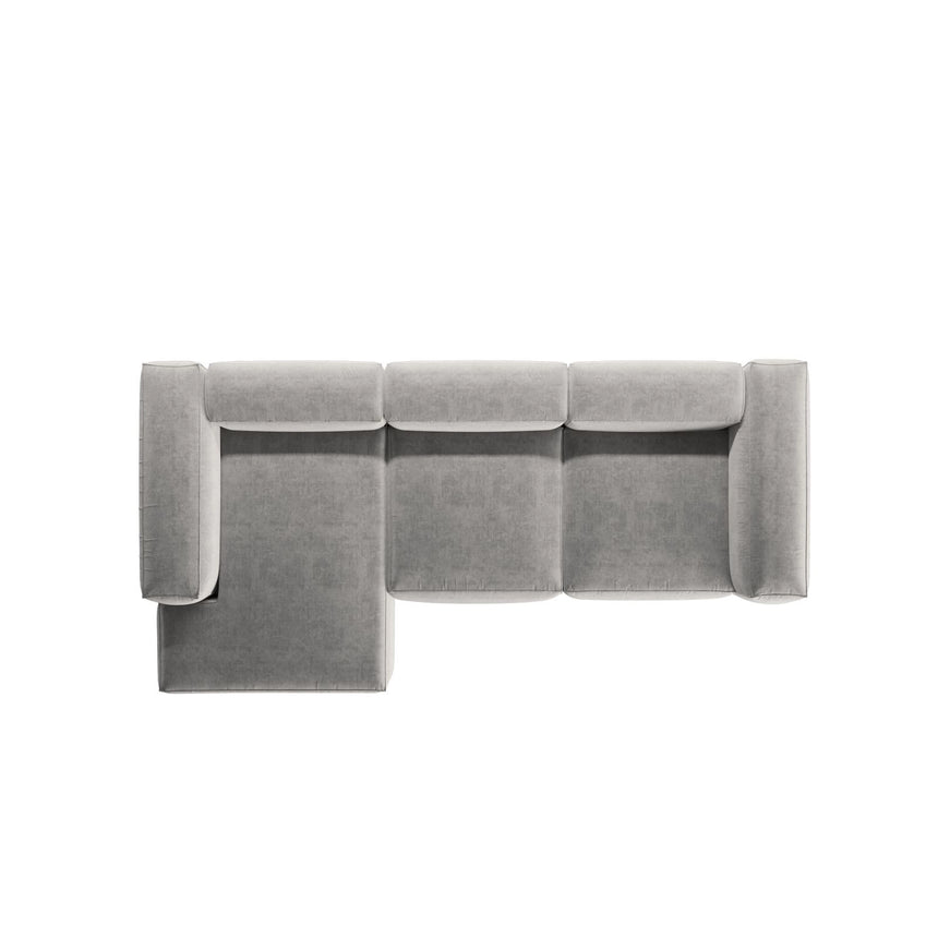 Bergamo 3-Sitzer Ecksofa, Linke Seite, aus Strukturierter Stoff in Hellgrau (Liberty 18), 304x152x70 cm von Cosmopolitan Design – Bild 6