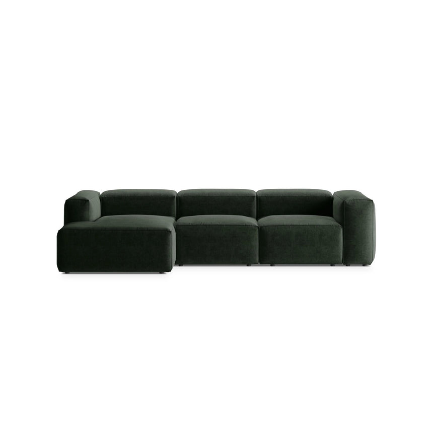 Bergamo 3-Sitzer Ecksofa, Linke Seite, aus Strukturierter Stoff in Moosgrün (Liberty 12), 304x152x70 cm von Cosmopolitan Design – Bild 1