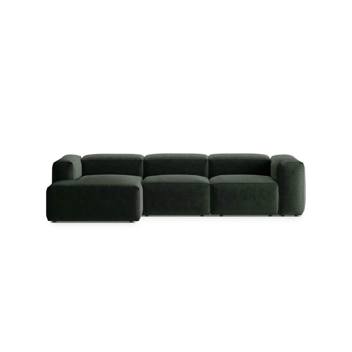 Bergamo 3-Sitzer Ecksofa, Linke Seite, aus Strukturierter Stoff in Moosgrün (Liberty 12), 304x152x70 cm von Cosmopolitan Design – Bild 1