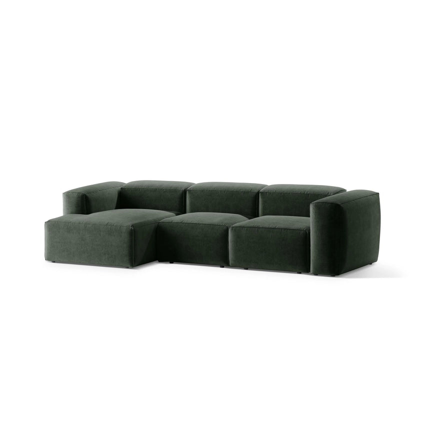 Bergamo 3-Sitzer Ecksofa, Linke Seite, aus Strukturierter Stoff in Moosgrün (Liberty 12), 304x152x70 cm von Cosmopolitan Design – Bild 4