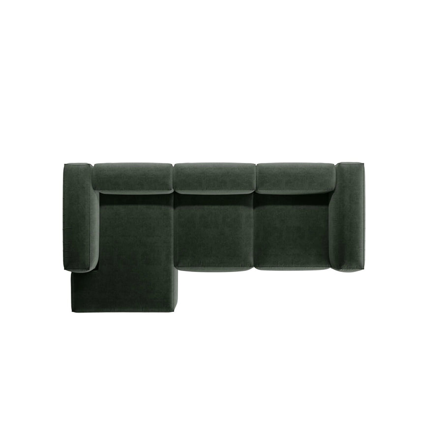 Bergamo 3-Sitzer Ecksofa, Linke Seite, aus Strukturierter Stoff in Moosgrün (Liberty 12), 304x152x70 cm von Cosmopolitan Design – Bild 6