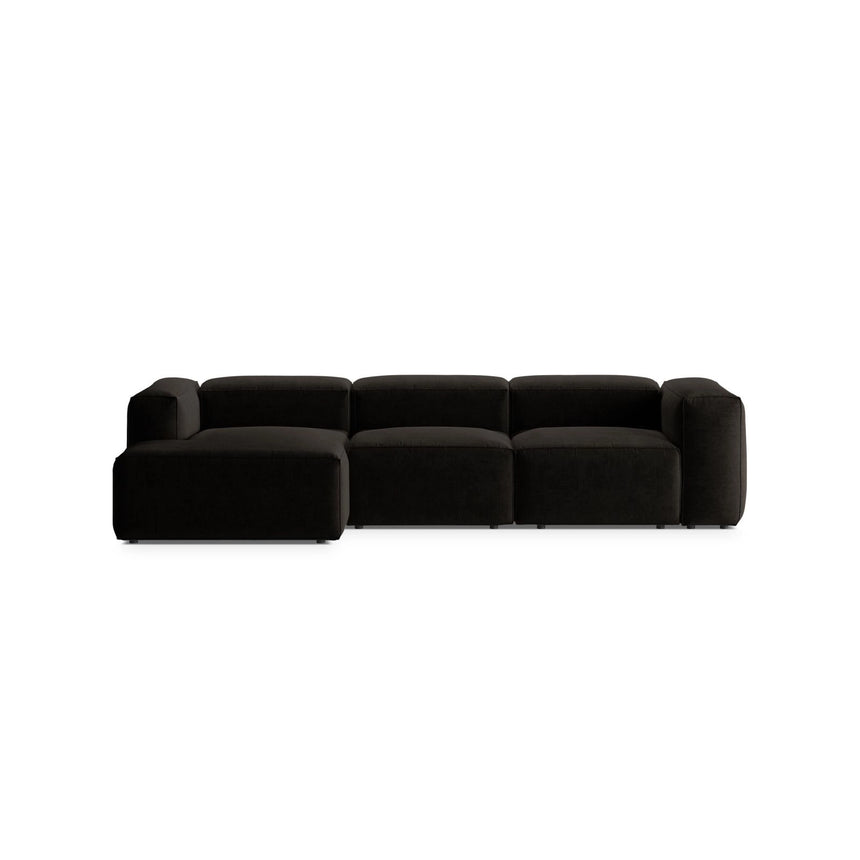 Bergamo 3-Sitzer Ecksofa, Linke Seite, aus Strukturierter Stoff in Schwarz (Liberty 22), 304x152x70 cm von Cosmopolitan Design – Bild 1