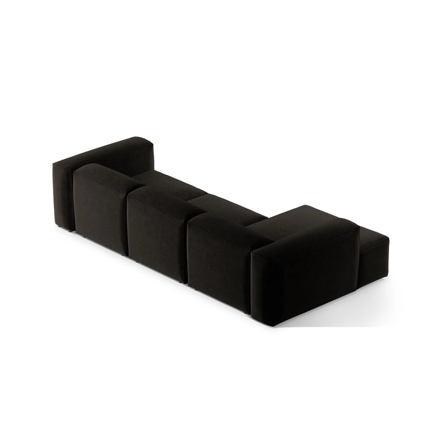 Bergamo 3-Sitzer Ecksofa, Linke Seite, aus Strukturierter Stoff in Schwarz (Liberty 22), 304x152x70 cm von Cosmopolitan Design – Bild 5