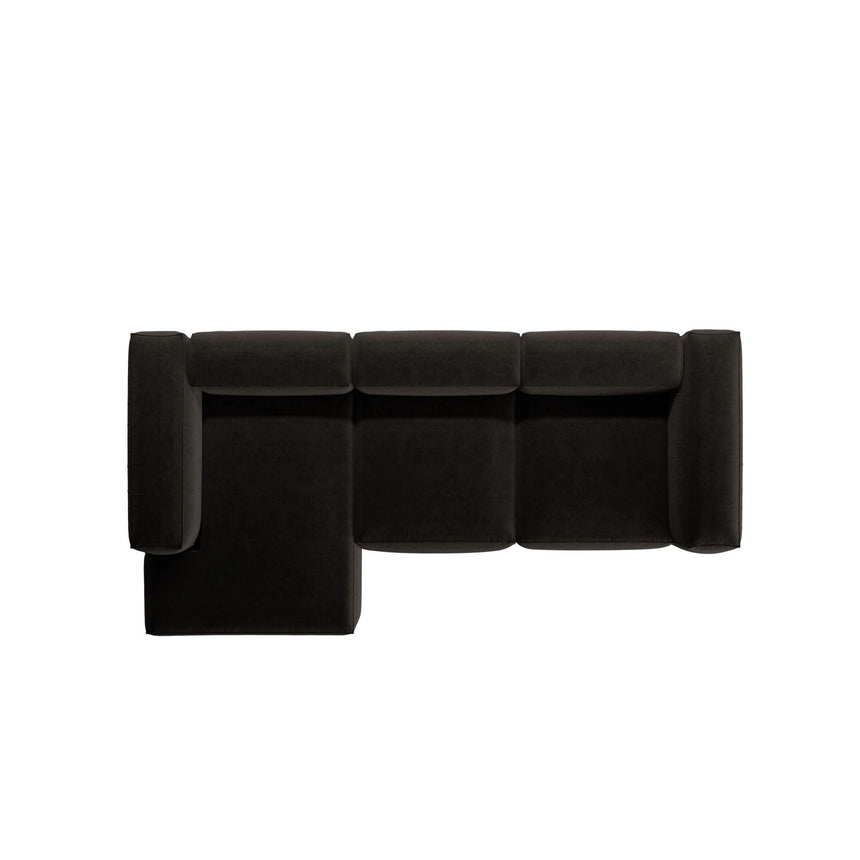 Bergamo 3-Sitzer Ecksofa, Linke Seite, aus Strukturierter Stoff in Schwarz (Liberty 22), 304x152x70 cm von Cosmopolitan Design – Bild 6