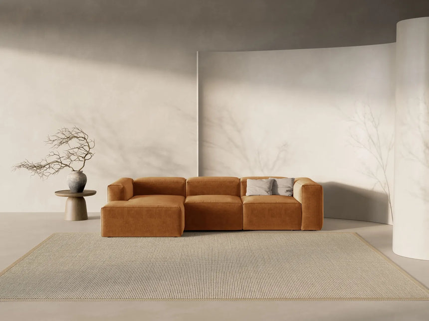 Bergamo 3-Sitzer Ecksofa, Linke Seite, aus Strukturierter Stoff in Ziegelstein (Liberty 9), 304x152x70 cm von Cosmopolitan Design – Bild 2