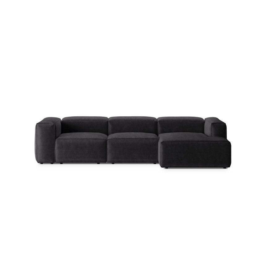 Bergamo 3-Sitzer Ecksofa, Rechte Seite, aus Cord in Grau (Perla 35), 304x152x70 cm von Cosmopolitan Design – Bild 1