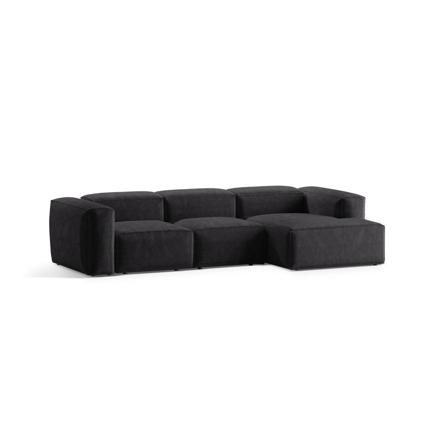 Bergamo 3-Sitzer Ecksofa, Rechte Seite, aus Cord in Grau (Perla 35), 304x152x70 cm von Cosmopolitan Design – Bild 4
