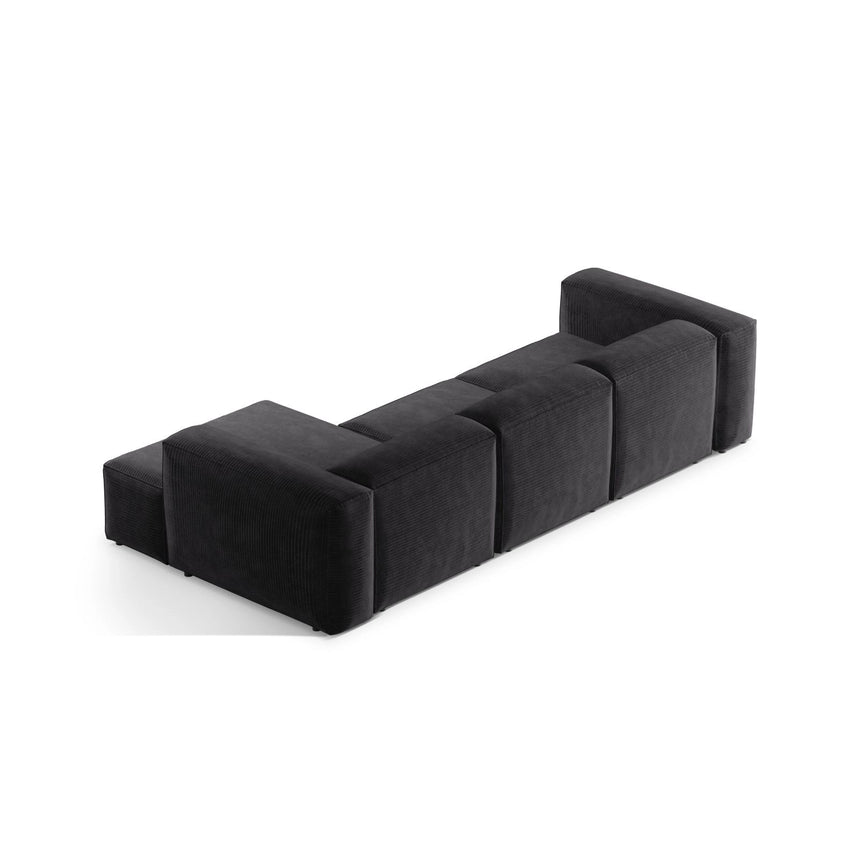 Bergamo 3-Sitzer Ecksofa, Rechte Seite, aus Cord in Grau (Perla 35), 304x152x70 cm von Cosmopolitan Design – Bild 5