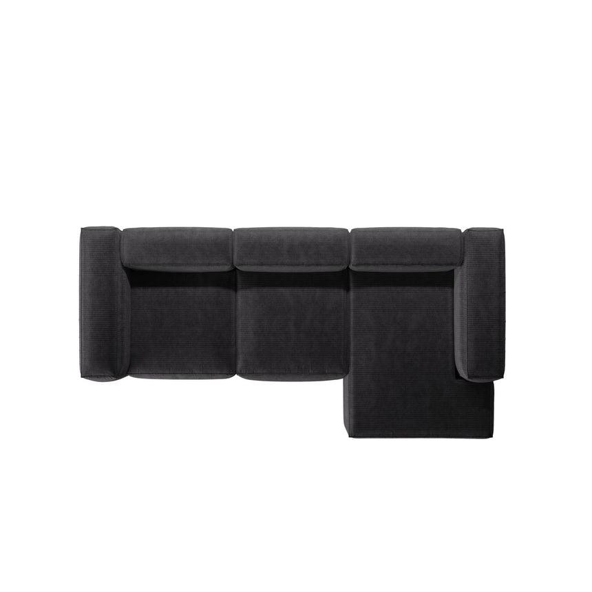 Bergamo 3-Sitzer Ecksofa, Rechte Seite, aus Cord in Grau (Perla 35), 304x152x70 cm von Cosmopolitan Design – Bild 6