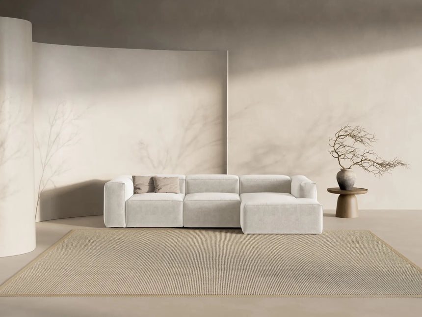 Bergamo 3-Sitzer Ecksofa, Rechte Seite, aus Strukturierter Stoff in Beige (Liberty 2), 304x152x70 cm von Cosmopolitan Design – Bild 2