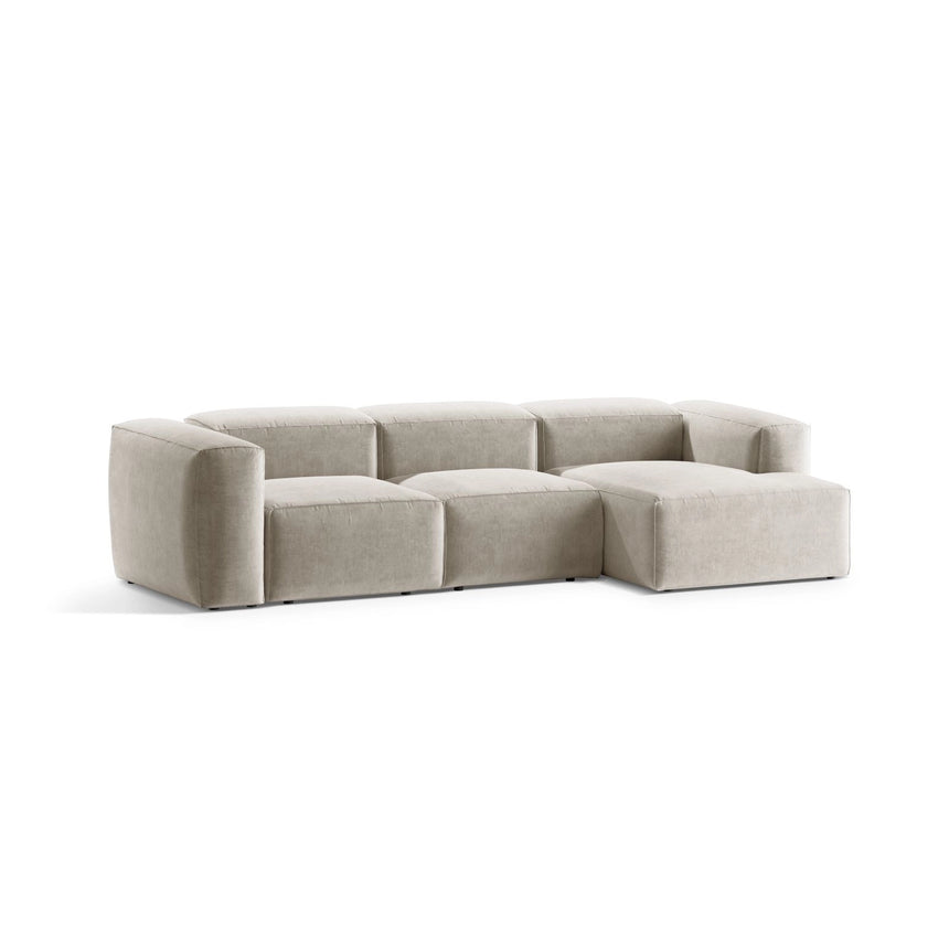 Bergamo 3-Sitzer Ecksofa, Rechte Seite, aus Strukturierter Stoff in Beige (Liberty 2), 304x152x70 cm von Cosmopolitan Design – Bild 4