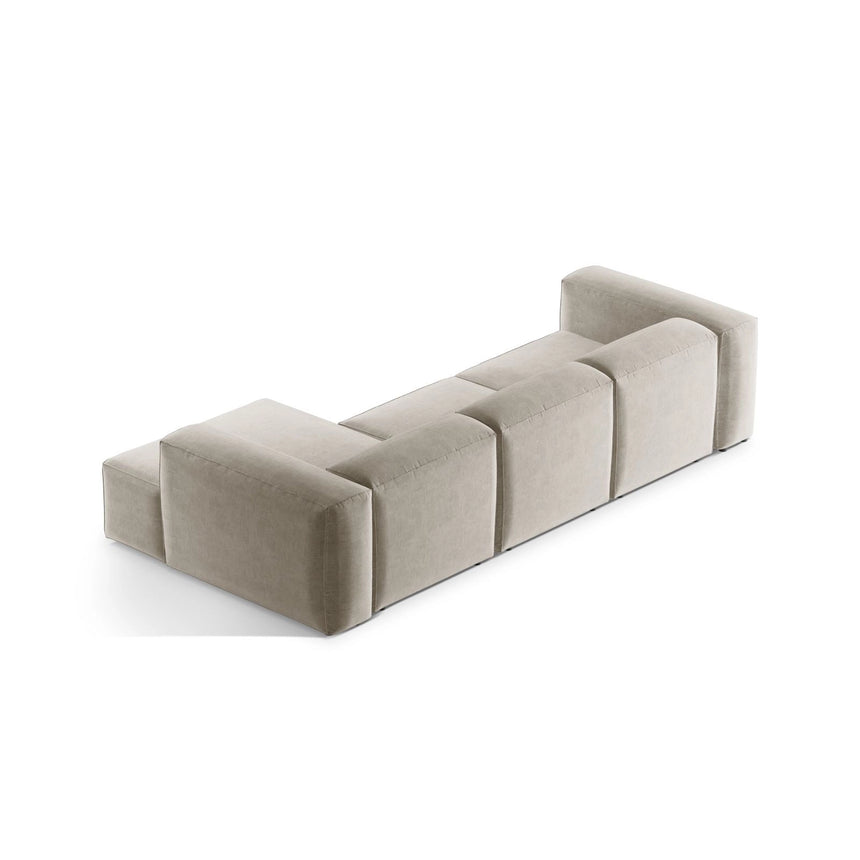 Bergamo 3-Sitzer Ecksofa, Rechte Seite, aus Strukturierter Stoff in Beige (Liberty 2), 304x152x70 cm von Cosmopolitan Design – Bild 5