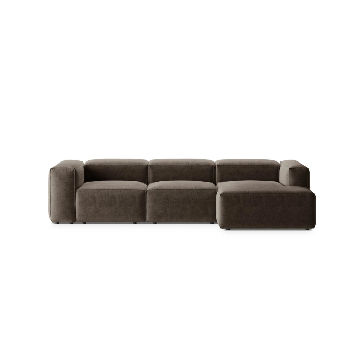 Bergamo 3-Sitzer Ecksofa, Rechte Seite, aus Strukturierter Stoff in Cappuccino (Liberty 5), 304x152x70 cm von Cosmopolitan Design – Bild 1