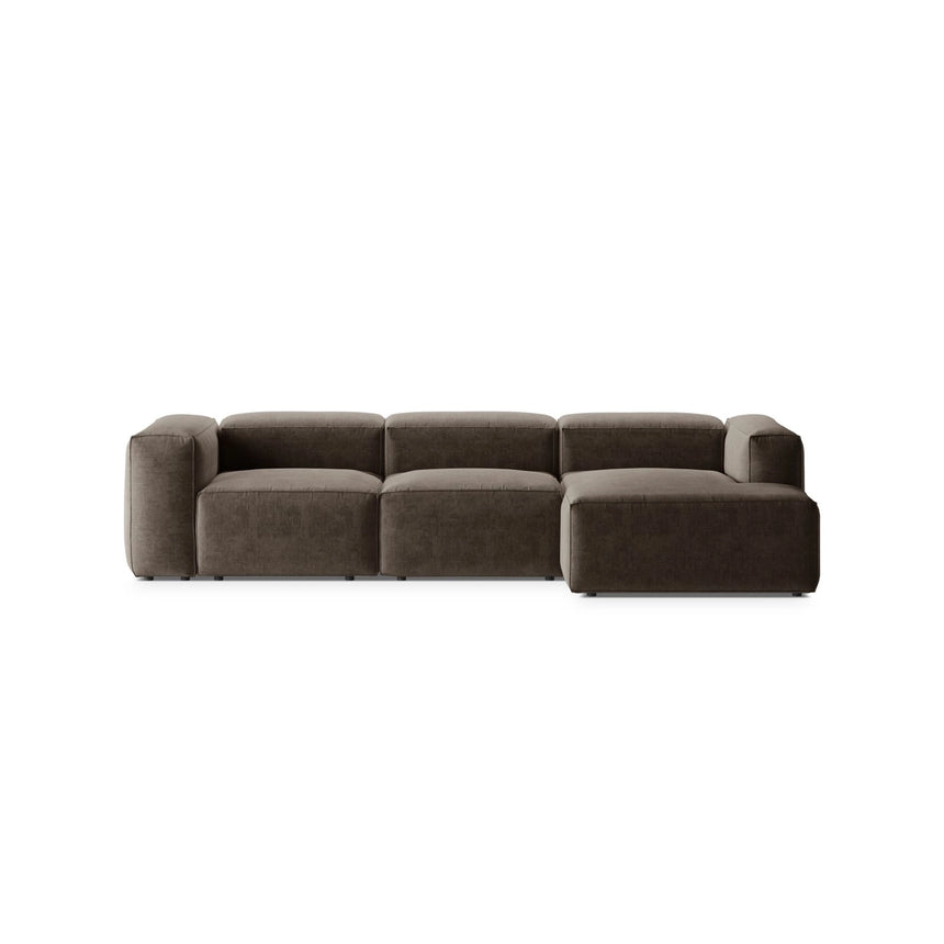 Bergamo 3-Sitzer Ecksofa, Rechte Seite, aus Strukturierter Stoff in Cappuccino (Liberty 5), 304x152x70 cm von Cosmopolitan Design – Bild 1