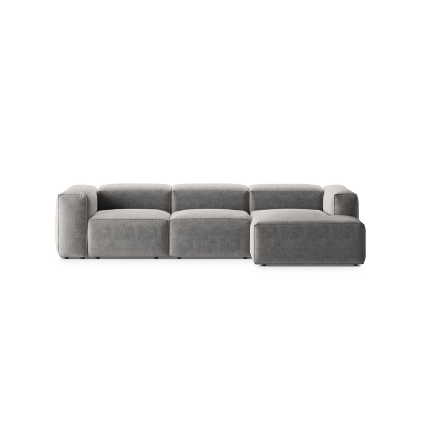 Bergamo 3-Sitzer Ecksofa, Rechte Seite, aus Strukturierter Stoff in Hellgrau (Liberty 18), 304x152x70 cm von Cosmopolitan Design – Bild 1