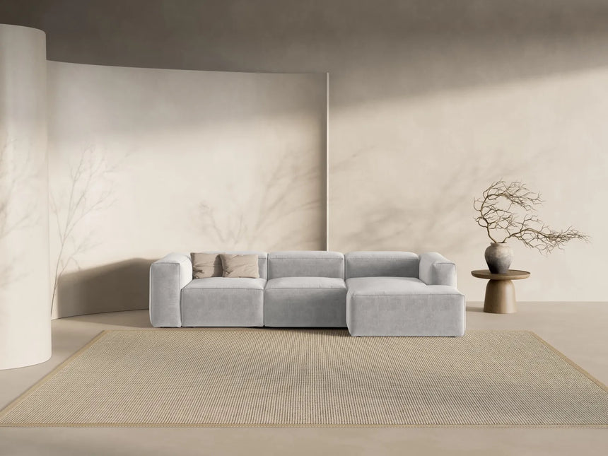 Bergamo 3-Sitzer Ecksofa, Rechte Seite, aus Strukturierter Stoff in Hellgrau (Liberty 18), 304x152x70 cm von Cosmopolitan Design – Bild 2