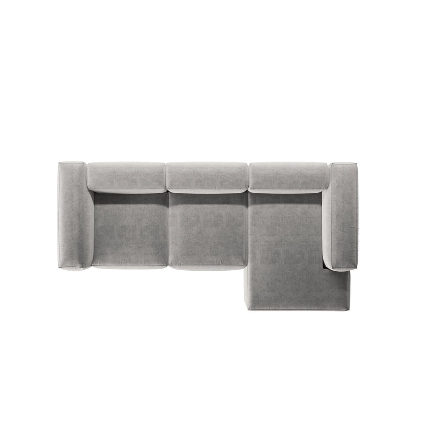 Bergamo 3-Sitzer Ecksofa, Rechte Seite, aus Strukturierter Stoff in Hellgrau (Liberty 18), 304x152x70 cm von Cosmopolitan Design – Bild 6
