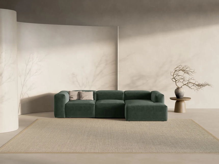 Bergamo 3-Sitzer Ecksofa, Rechte Seite, aus Strukturierter Stoff in Moosgrün (Liberty 12), 304x152x70 cm von Cosmopolitan Design – Bild 2