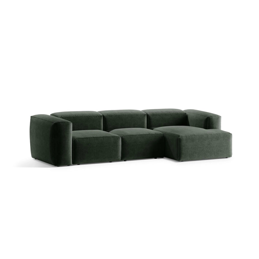 Bergamo 3-Sitzer Ecksofa, Rechte Seite, aus Strukturierter Stoff in Moosgrün (Liberty 12), 304x152x70 cm von Cosmopolitan Design – Bild 4