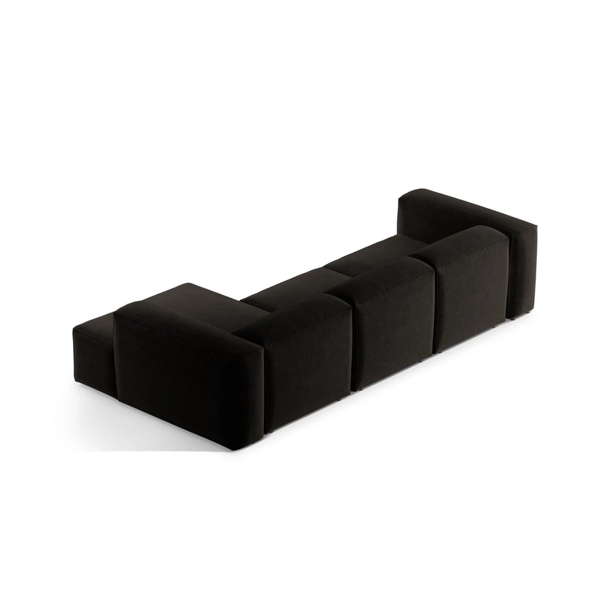 Bergamo 3-Sitzer Ecksofa, Rechte Seite, aus Strukturierter Stoff in Schwarz (Liberty 22), 304x152x70 cm von Cosmopolitan Design – Bild 5