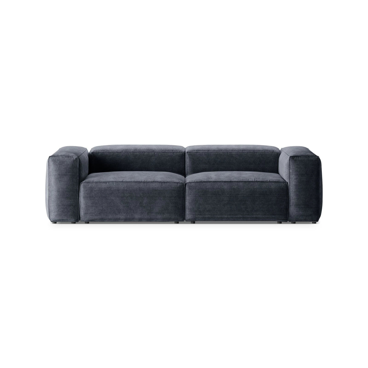 Bergamo 3-Sitzer Sofa aus Cord in Gedämpftes Blau (Perla 45), 264x108x70 cm von Cosmopolitan Design – Bild 1